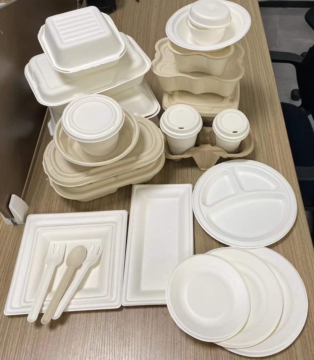 Biodegradable Bagasse Cutlery Products - Plates, Bowls, Containers, Partition Plates, Spoons, Tea/Water Cups..